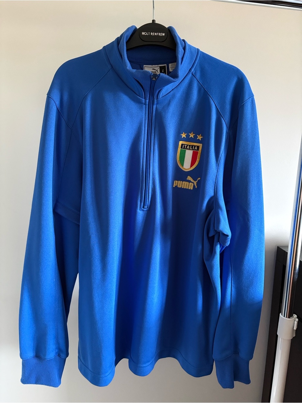 Puma Blue Italy Crest Track Jacket with Gold Embroidery
